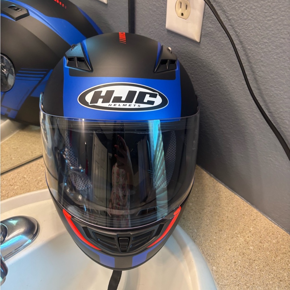 HJC Blue and Black Motorcycle Helmet NEW